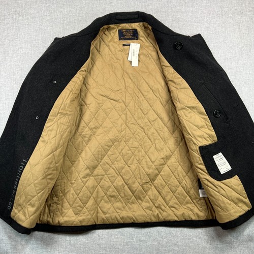 J.Crew Bayswater Peacoat Mens Large Dark Gray 100% Wool Jacket Nautical NEW - Picture 6 of 16
