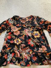 Avenue Women Floral 3/4 Bell Sleeve Scoop Neck Blouse Multicolor Size 18/20