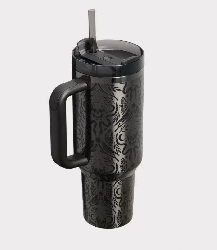 STANLEY Halloween Quencher H2.0 Flowstate 40oz Tumbler Deadly Damask New - Image 2 of 3