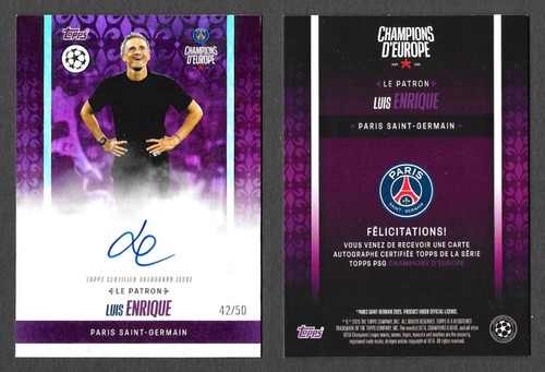 Topps PSG Champions D'Europe Luis Enrique Le Patron Auto Autograph Purple /50