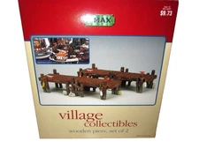 Lemax 2001 Wooden Piers 2 pieces Village Collectibles 14644W