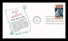 US COVER BILL OF RIGHTS 175TH ANNIVERSARY FIRST DAY ISSUE KHOL KRAFT