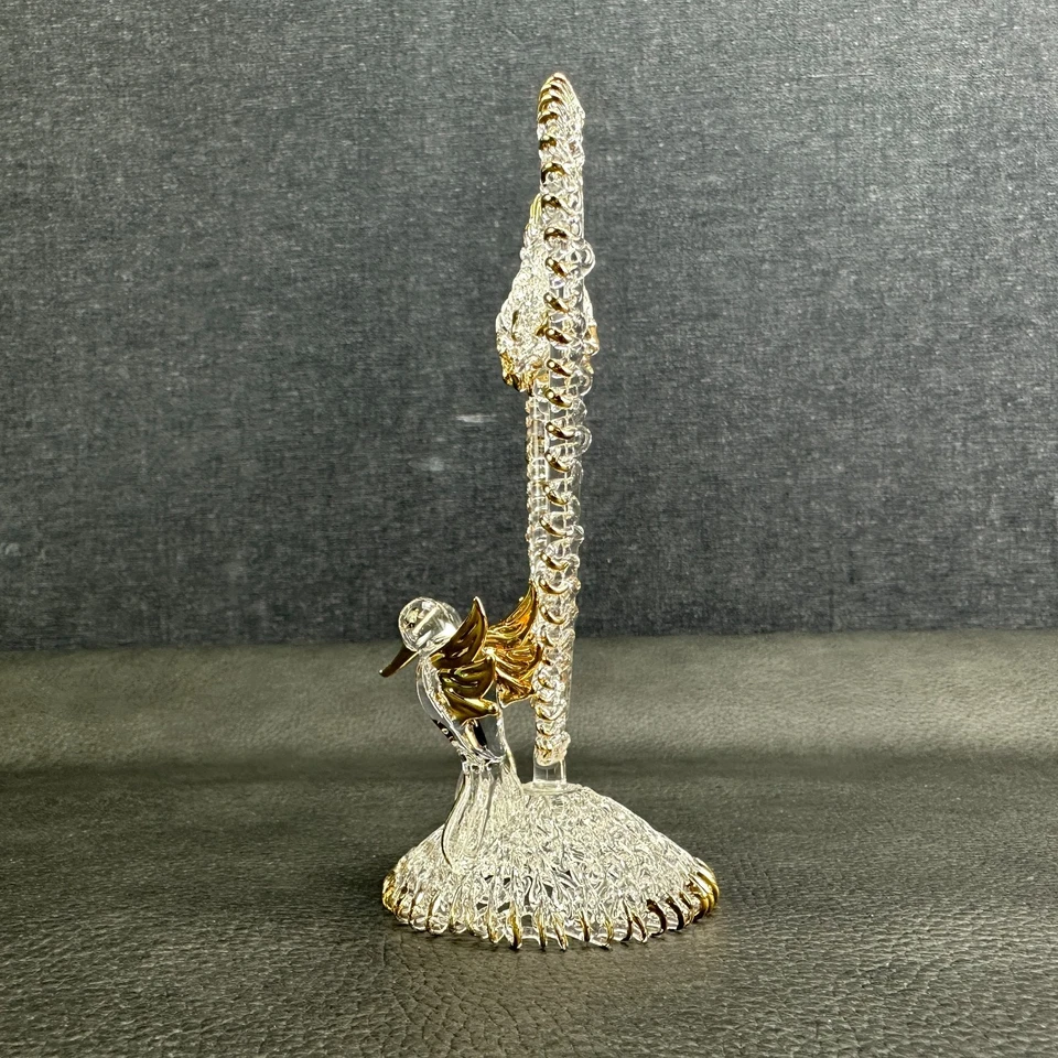 De Colección Ornamentado Soplado a Mano Vidrio Boda Pastel Topper Corazón Colibríes Dorado Foto 2 de 4