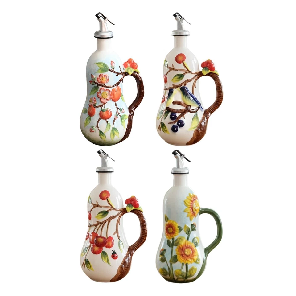 Ceramic Olive Oil Dispenser Bottle Soy Sauce Dispenser Jar Modern 600ml/20oz