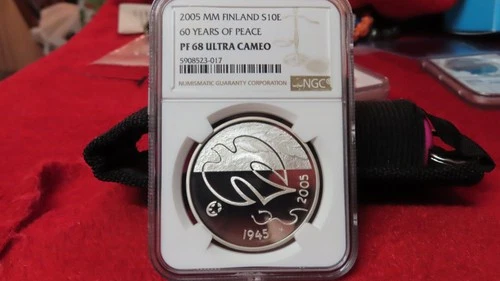 Finland. €10 2005. 60 Years of Peace and Freedom. Silver Proof NGC PF68