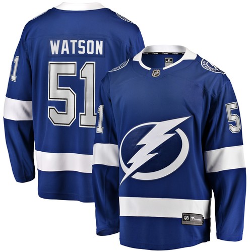 Men's Fanatics Austin Watson Blue Tampa Bay Lightning Home Premier Breakaway