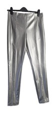 Papaya Women's High Waisted Leggings Silver Slim Fit Size 16 32" Waist 27" Leg