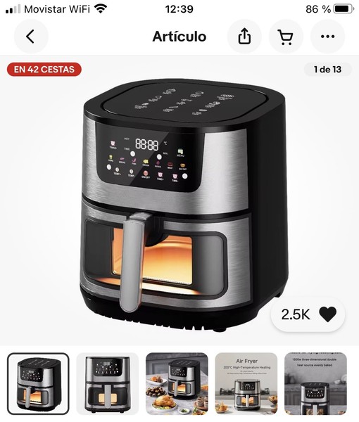 Qualifry XXL Air Fryer 15L | Stainless Steel | 9 Presets, Touchscreen, Oil-Free