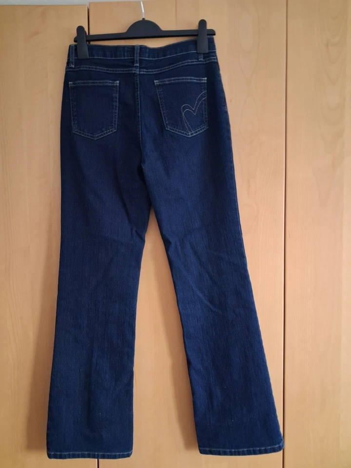 M&S Womens Per Una Dark Blue High Waist Flare Jeans 10 M Unworn Excellent Con - Image 3 of 4