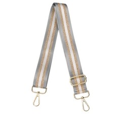 Purse Straps Replacement Crossbody, 51 Inch Canvas Strap, Silver Gray Strip