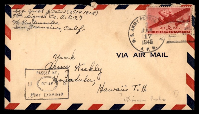 Mayfairstamps US 1945 APO 7 to Honolulu HI Cover cca_19297