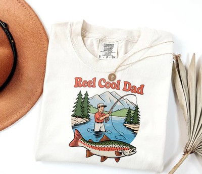 Reel Cool Dad Fishing Comfort Tee Gift Idea