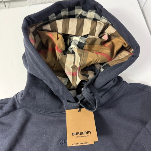 Burberry Talley Sweatshirt Women's XL Embroidery Logo Check Hooded MSRP $780 NWT - Picture 2 of 4