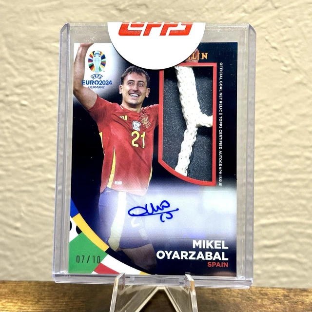 Topps UEFA Euro 2024 Mikel Oyarzabal Final Goal Net Relic Auto Black 7/10 SEALED