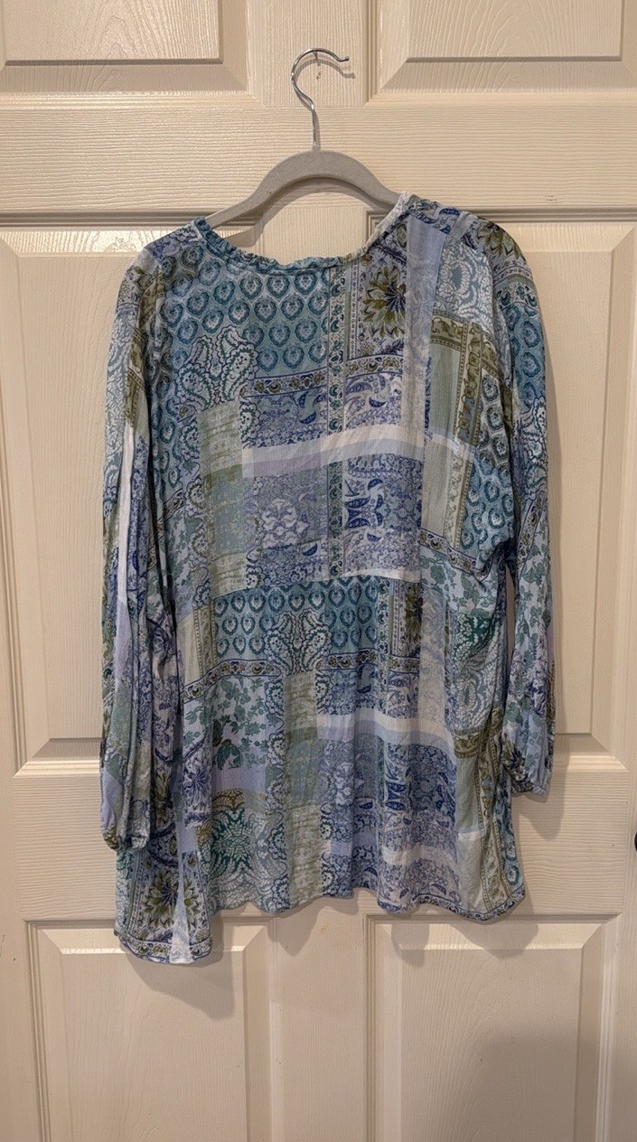 J Jill Lightweight Patchwork Tunic Top, Large - image 7