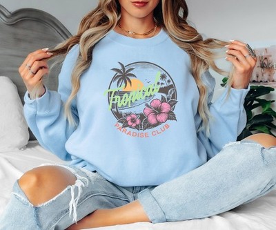 Tropical Paradise Club Damen Sweatshirt Tropical Holiday Beach Life