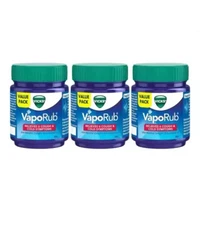 3 Vicks VapoRub 50g +10g Extra Chest Rub Ointment Cough Relief Cold Aches Pains