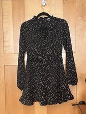 Missguided Pilka Dot Dress - Size 10 NWT black And White