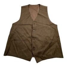 Unbranded Vest Boys 20 Brown Herringbone Formal Tweed Aesthetic Old Money