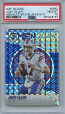 Josh Allen 2021 Mosaic Men Of Mastery Blue Prizm Buffalo Bills 62/99 PSA 10