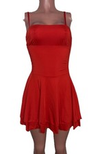 Hot Red Ruched Sides Ruffle Tier Mini Dress S Going Out Party Cosplay Party Mini