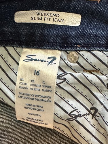 Seven 7 Women's Weekend Slim Fit Blue Jean Size 16 - Picture 6 of 7