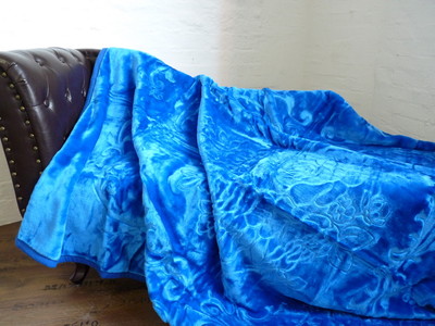XXL Luxus Kuscheldecke Tagesdecke Wohndecke Decke Plaid blau 200x240cm