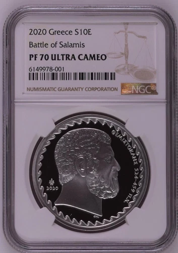 NGC PF70 Greece 2020 The Battle of Salamis 2500 Years Silver Coin 10 Euro