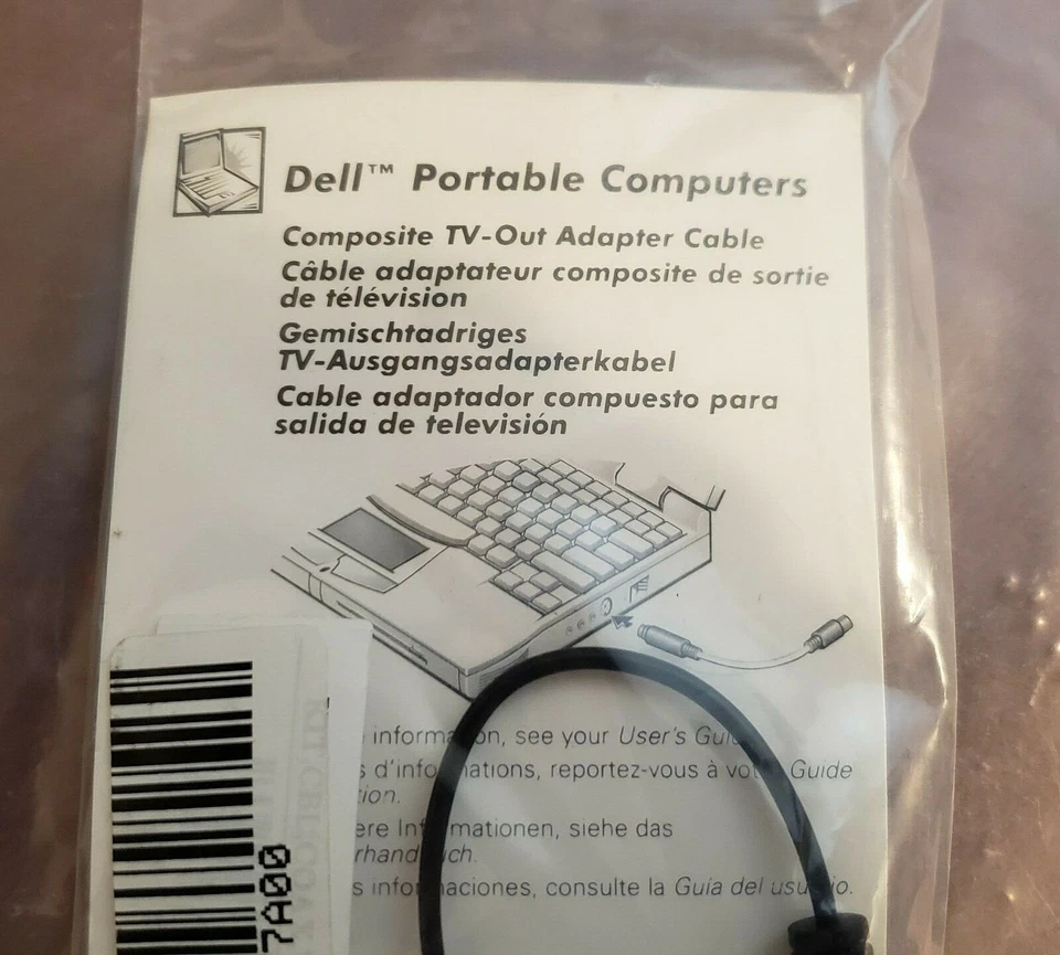 Dell Portable Computers Composite TV-Out Adapter Cable P/N 3848P Rev. A02 - Image 3 of 4