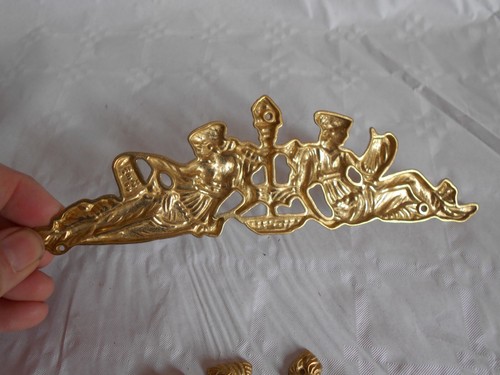 Vintage French furniture Ormalu garnitures embellishments Fittings old stock x 2 - Picture 4 of 4