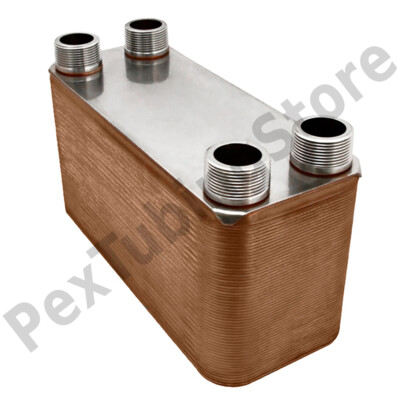 60-Plate 5 x 12 Brazed Plate Heat Exchanger, 1-1/4 MPT Ports, 316L St.  Steel | eBay