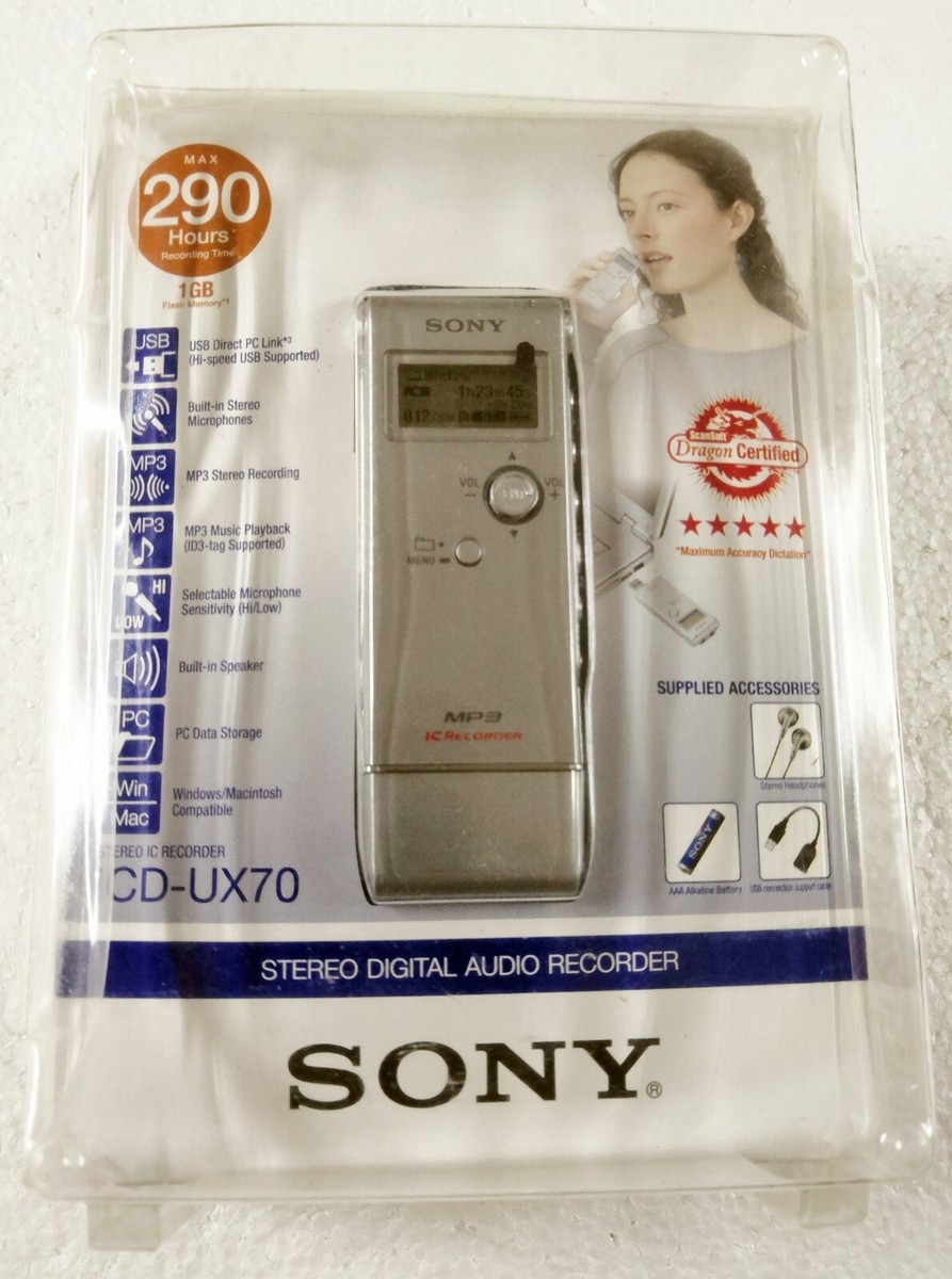 Sony ICD-UX70 (1024 MB, 4.5 Hours) Handheld Digital Voice