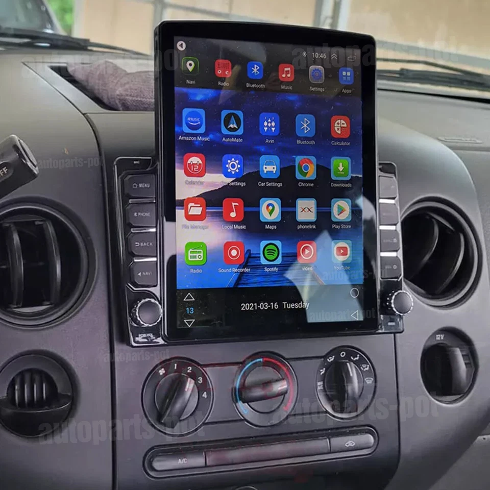 Radio de coche para Ford F-150 2004-2008 Android 13 pantalla táctil Carplay GPS estéreo BT Foto 3 de 4