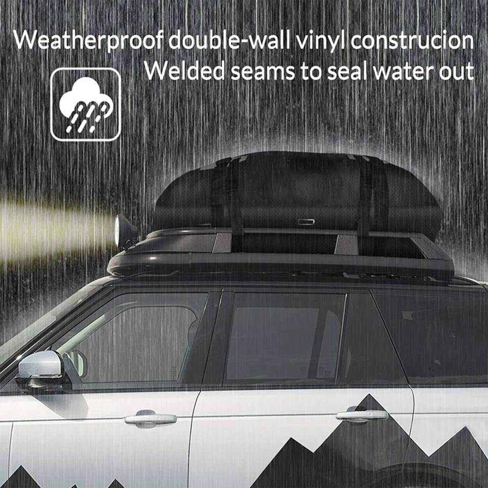 Waterproof Car Roof Top Rack Carrier Cargo Bag Luggage Cube Bag w/ Non-Slip - Image 3 of 4