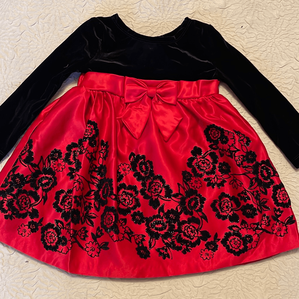 Rare Editions Girls Black Red Holiday Christmas Dress Size 18