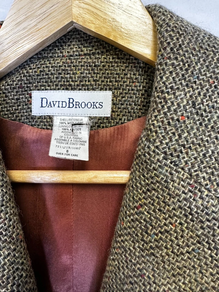Vintage David Brooks Tweed Blazer Women's Sz 8 100%Wool - Image 3 of 4