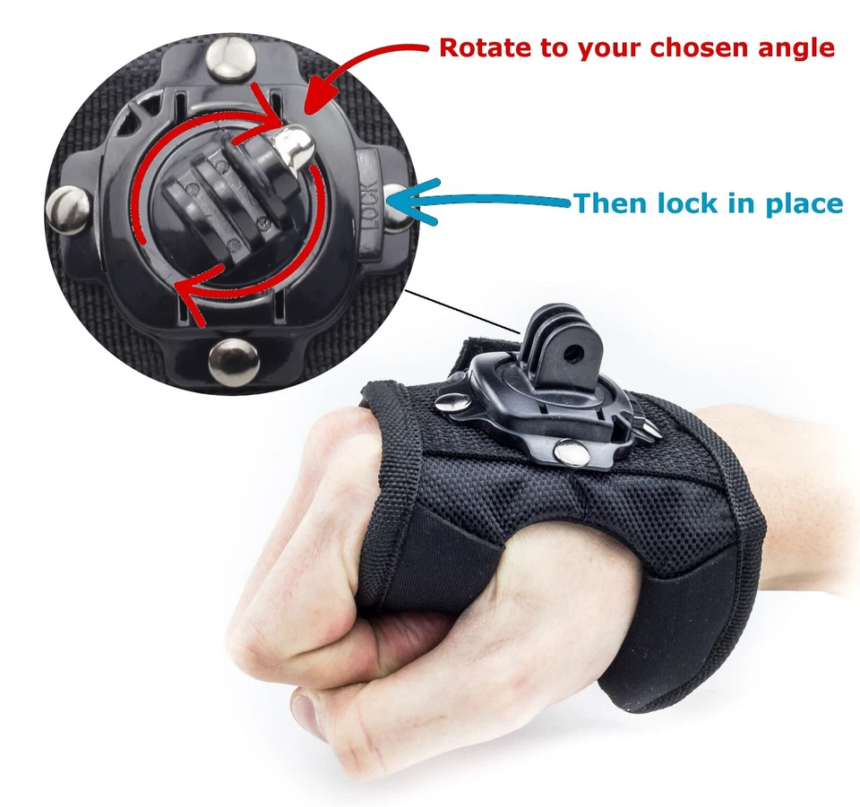 Hand Mount Wrist Strap For GoPro Lit Hero 13 12 Max2 DJI OSMO Action Cam Go Pro - Image 2 of 3