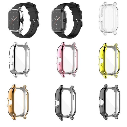 Full Coverage Protective Cover For Amazfit GTS 2 Plating TPU Watch Case  Shell | eBay