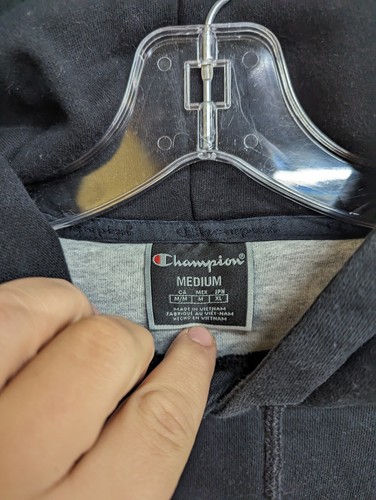 Champion 1919 Rare Men's Hoodie Pullover Thick Graphic Black Size Medium - Picture 4 of 7