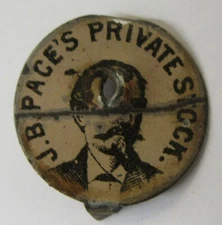 circa 1900 J.B. PACE'S PRIVATE STOCK tin cut plug tobacco tag ^