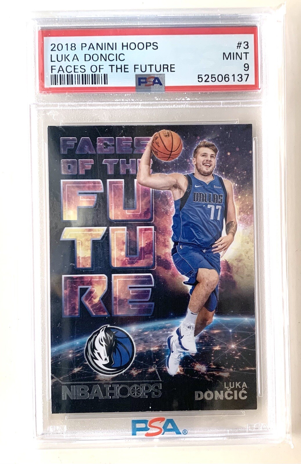 2018 Panini Hoops Faces of the Future #3 Luka Doncic PSA 9 Mint Rookie Card