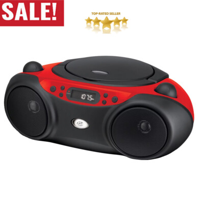 CD Portable Boombox AM/FM LED Display Backlight CD Player Indoor Outdoor New