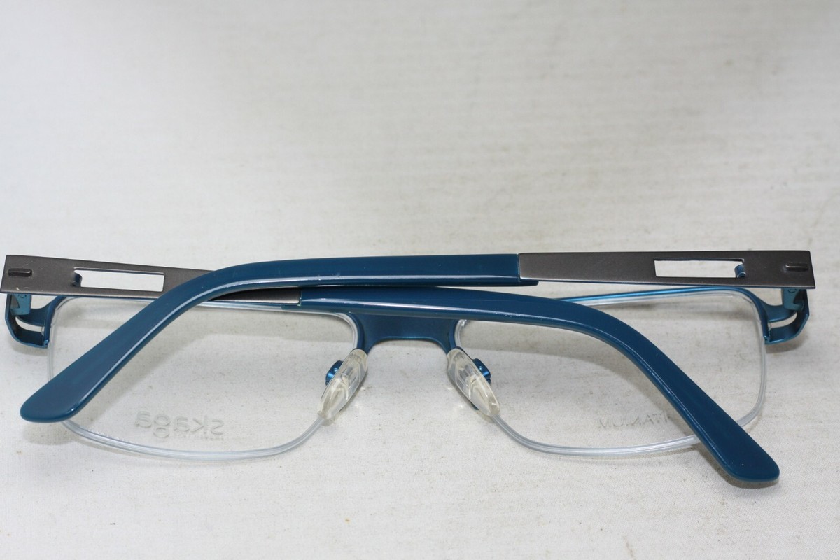 Skaga Titanium 2535-U Niia 509 Gray Blue Authentic Eyeglasses SKAGA 2535-U NIIA 509 GUNMETAL/BLUE TITANIUM 54-17-140 FLEX  main image 2