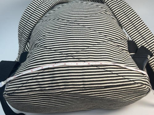 Fossil Black Ivory Striped Canvas Cotton Medium Size Backpack - Picture 11 of 11