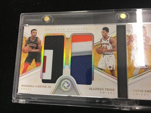 2018-19 Opulence Deandre Ayton Kevin Knox Trier Carter Jr. RC Quad Patch Book/20 - Picture 2 of 7