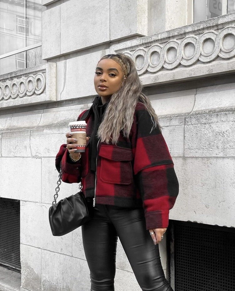 H&m red top puffer jacket
