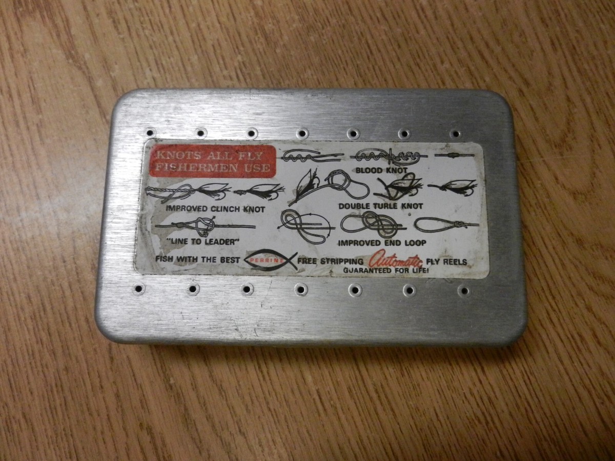 Perrine パーリン　107 フライ Perrine #107 Aluminum Fly Box w/60 Flies,mix dry/wet flies