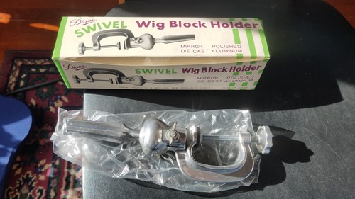 Vintage DIANE Swivel Wig Block Holder 301 In Box Polished Aluminum