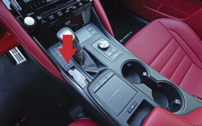 FITS: 15 - 23 LEXUS RC F A/T SHIFTER LOCK RELEASE BUTTON COVER OEM NEW BLACK