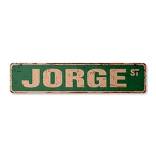 JORGE Vintage Street Sign Childrens Name Room| Indoor/Outdoor